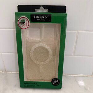 Kate Spade Protective CASE iPhone 16 PRO MAX Sparkling Glitter GOLD MagSafe NEW